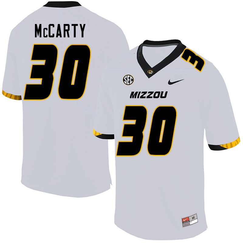 Men #30 Carson McCarty Missouri Tigers College Football Jerseys Sale-White - Click Image to Close